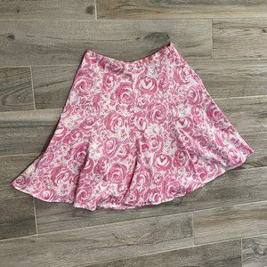 Hillard and Hanson pink and white midi skirt